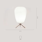 lampe table moderne verre blanc motif rayures horizontales pied bois salon intérieur