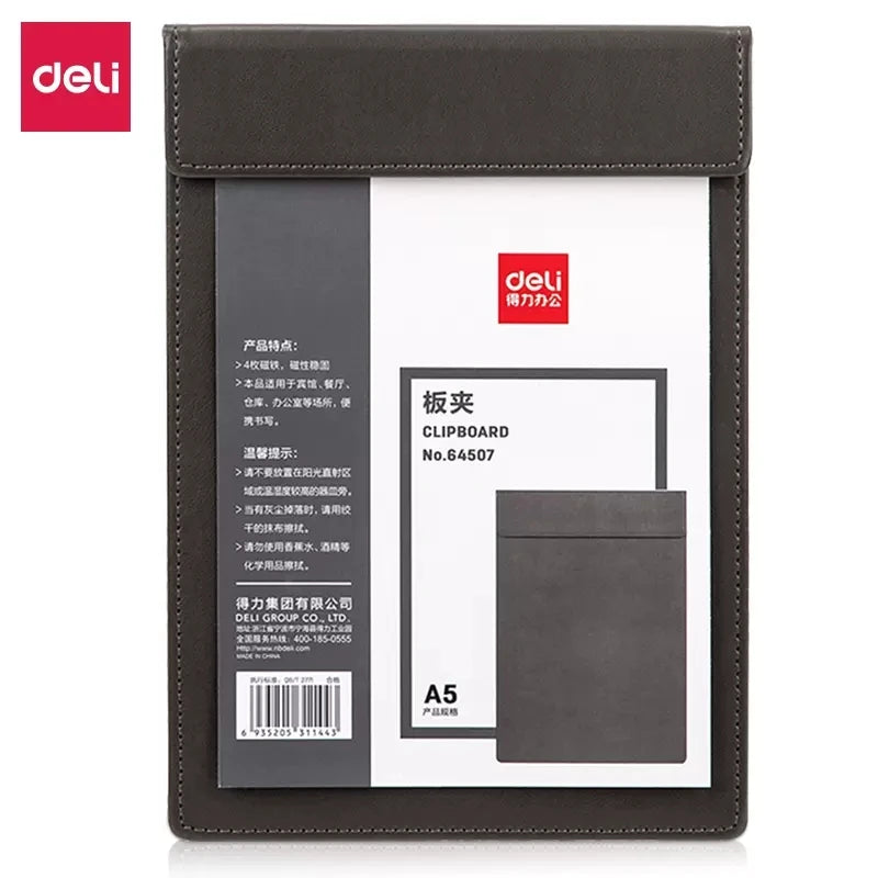 Presse-papiers magnétique cuir PU A4 rouge