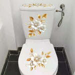 autocollants decoratifs floral ornementaux salle bain chambre deco luxe adhésif motifs floraux
