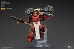 figurine articulée rouge épée ornementation fine base transparente fantastique warhammer blood angels
