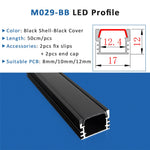 bande led profil aluminium 50cm flexible moderne adhésif opaque silver white