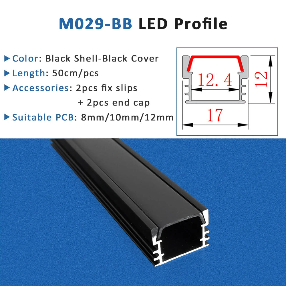 bande led profil aluminium 50cm flexible moderne adhésif opaque silver white