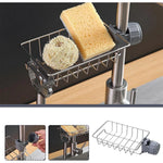 support vaisselle acier inoxydable moderne grille clips argenteé brosse gant éponge