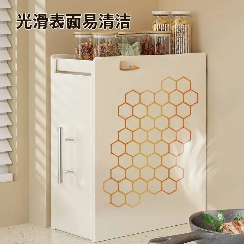 rangement cuisine blanc hexagones moderne multi usages étages poignées condiments outils