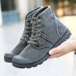 bottines homme toile beige gris vert olive chaussures sport confortables rétro lacets