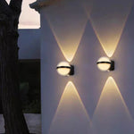 applique murale moderne led noir blanc ip65 verre borosilicate aluminium