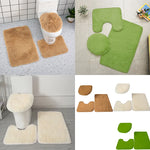 tapis toilette vert beige blanc moderne antidérapant salle bain douillet 50cm 45cm 1m2