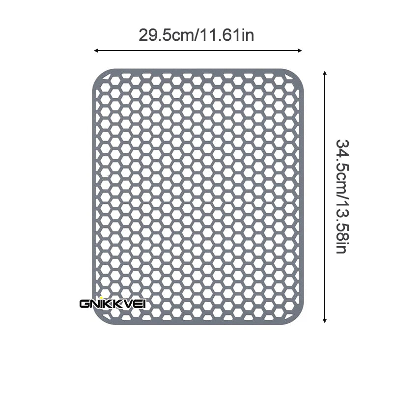 tapis cuisine silicone hexagones moderne noir résistant chaleur antidérapant respectueux environnement