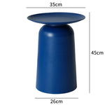 table basse moderne minimaliste rouge noir bleu métal aspect texturé salon table basse