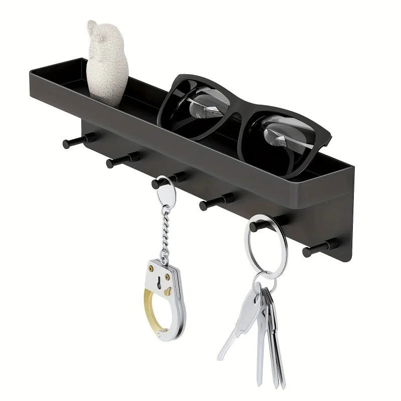 porte clés mural porte sacs crochets vis fixation moderne noir pvc organisateur