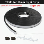 ruban led flexible noir mat moderne adhésif clips adhésifs noirs blancs silicone 5m 1m