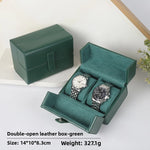 boîtes montres cuir velours classique marron vert noir
