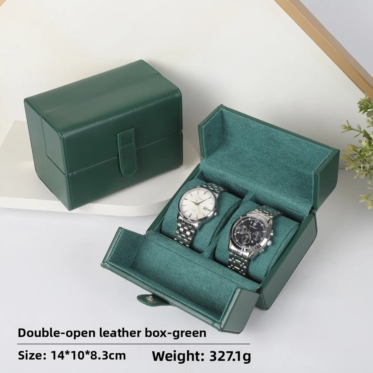 boîtes montres cuir velours classique marron vert noir