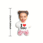 coussin personnalisé coeurs rouge visage moderne blanc noir lavable machine oblong adultes
