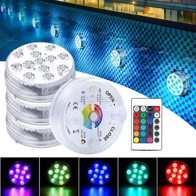 lampe led submersible transparente moderne points lumineux piscine decoration noel mariage