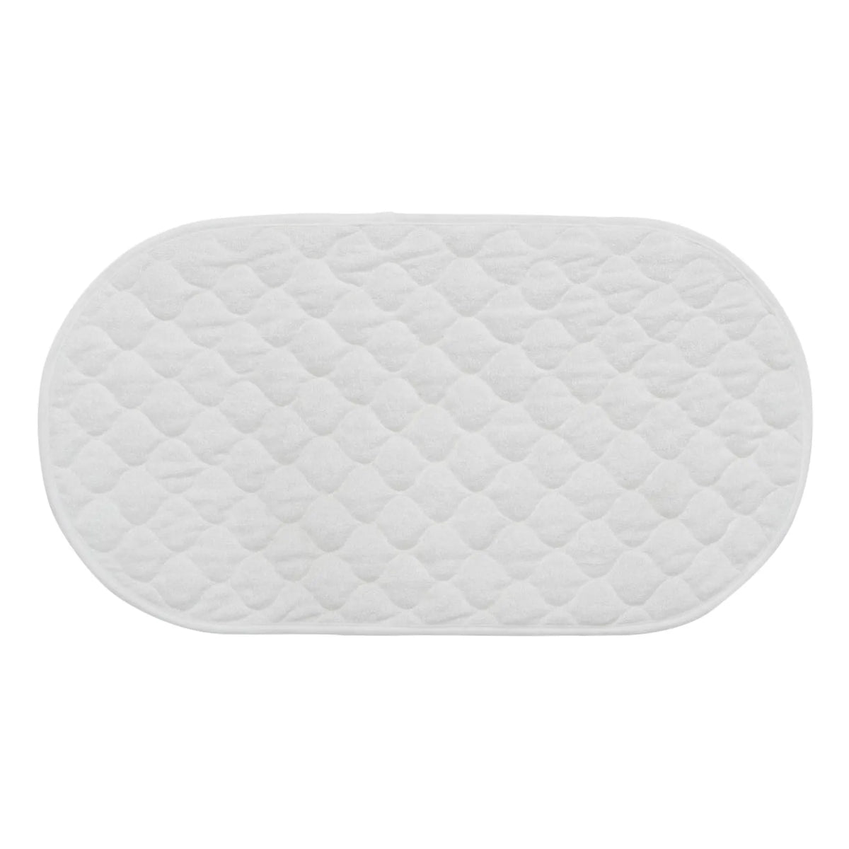 tapis langer ovale imperméable réutilisable motifs losanges blanc bleu clair rose bébé enfant portable