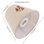 abat jour brodé écureuil beige clair classique tissu texturé opacité compatibles e27 e14