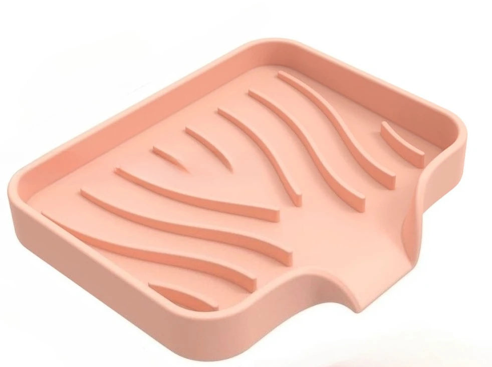 support savon silicone rayures ondulées moderne adhésif sans perçage vert gris rose blanc noir