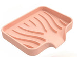 support savon silicone rayures ondulées moderne adhésif sans perçage vert gris rose blanc noir