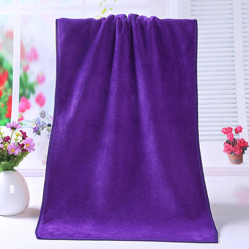 serviette bain microfibre bleu marron violet ultra absorbante séchage rapide douce moderne