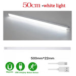 lampe led rechargeable aimantée détecteur mouvement 50cm 30cm 20cm 10cm blanc moderne autonomie