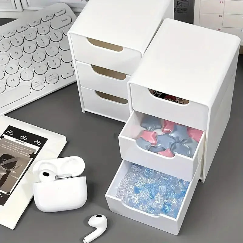 rangement blanc moderne boîte bijoux tiroirs plastique organisation comptoir multifonctionnel articles divers matériau