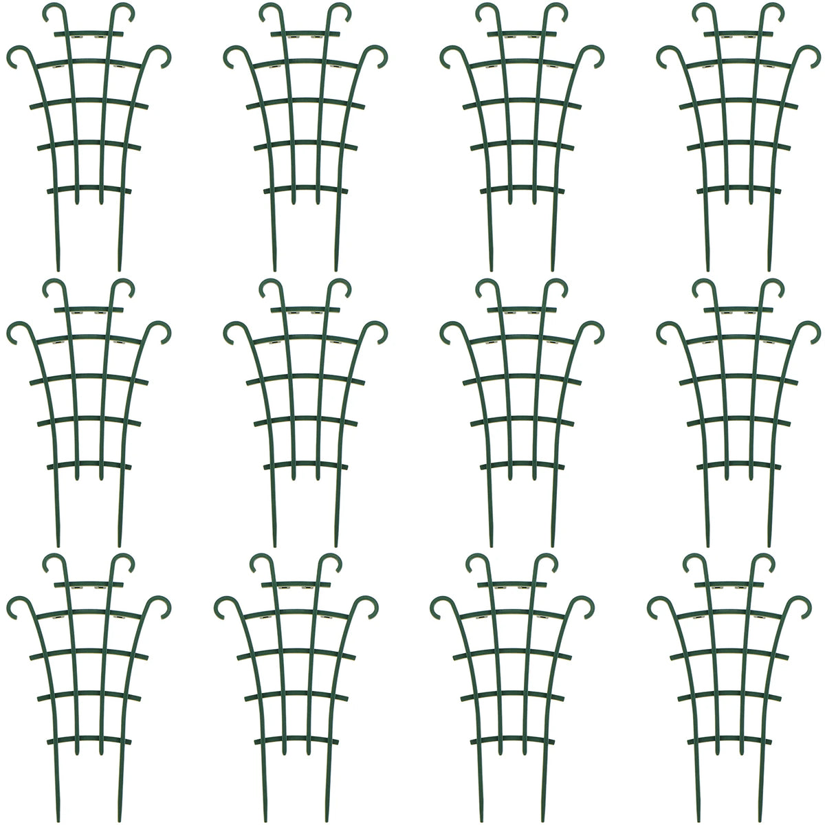 treillis support plantes grimpantes vert foncé structure grille 12 pièces pots fleurs décoration jardin