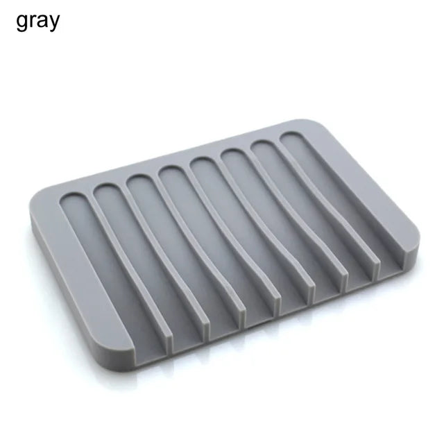 support savon silicone blanc gris rayures moderne facile nettoyer douche salle bain