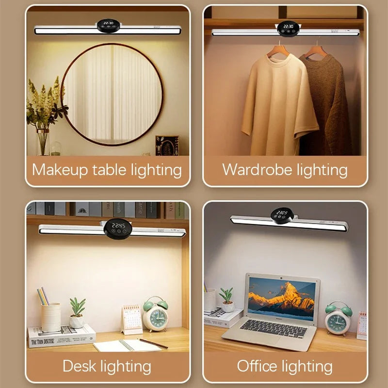 lampe led horloge table magnétique rechargeable 55cm veilleuse étagère moderne