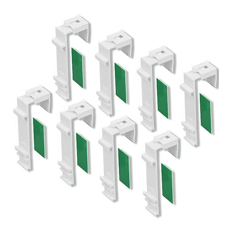 rideaux plissés blanc vert moderne supports adhésifs plastique set 8pcs texture chanvre