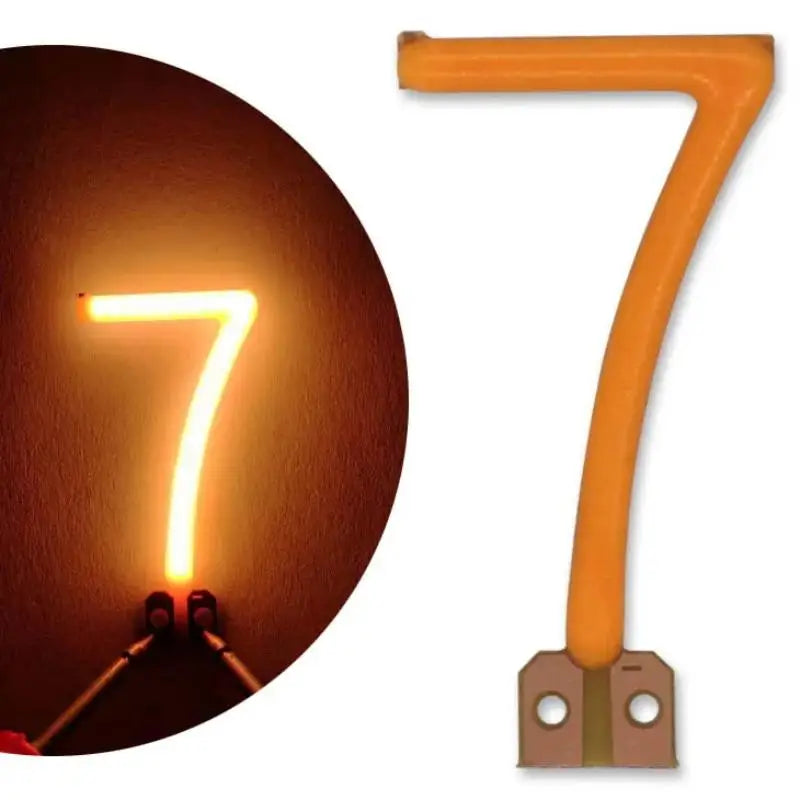 numéros lumineux orange clips câbles modernes diy décoration fêtes led filaments
