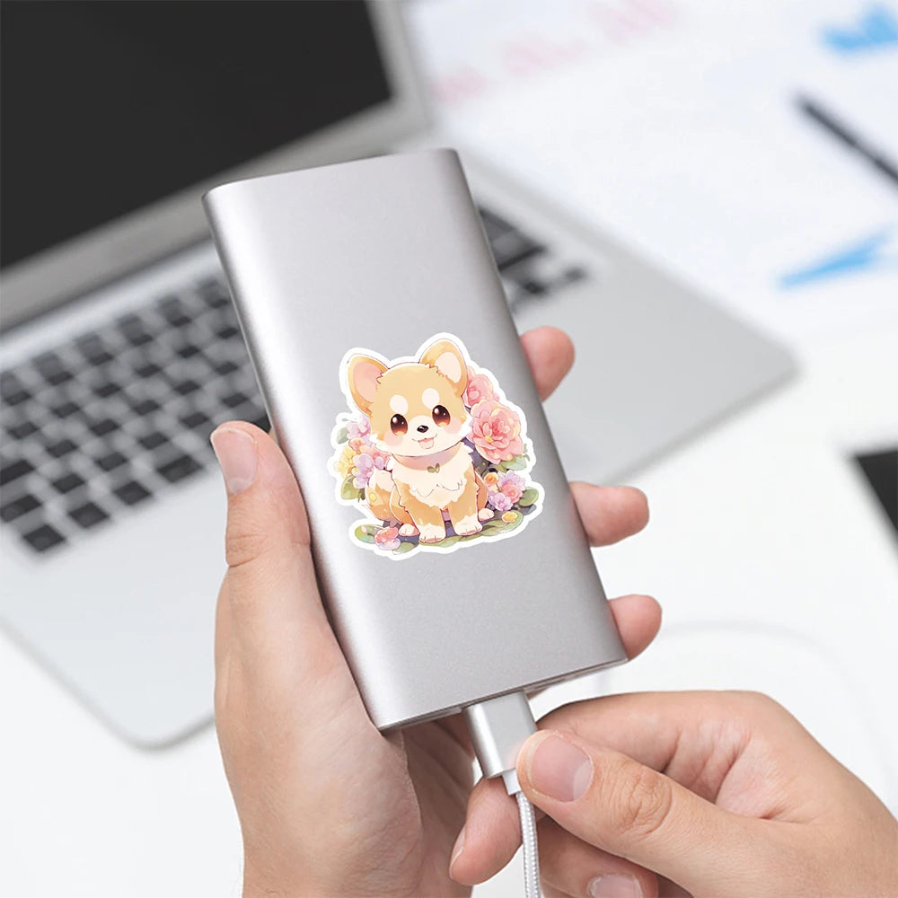 sticker animal dessin animé enfant kawaii fleurs adhésif imperméable collection papeterie