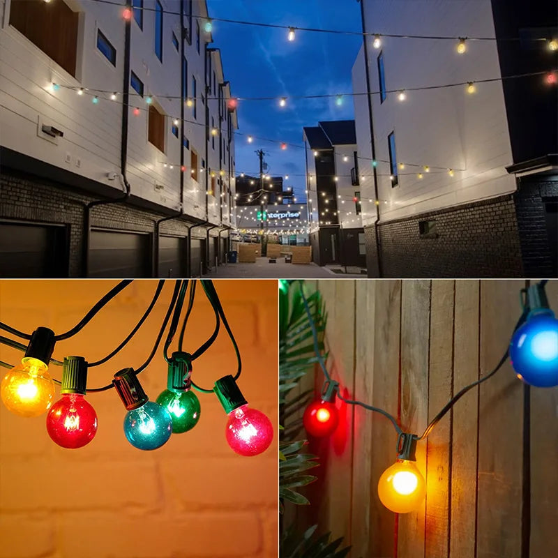 guirlande lumineuse solaire globes RGB décoration extérieure panneau solaire multiples environnements festive