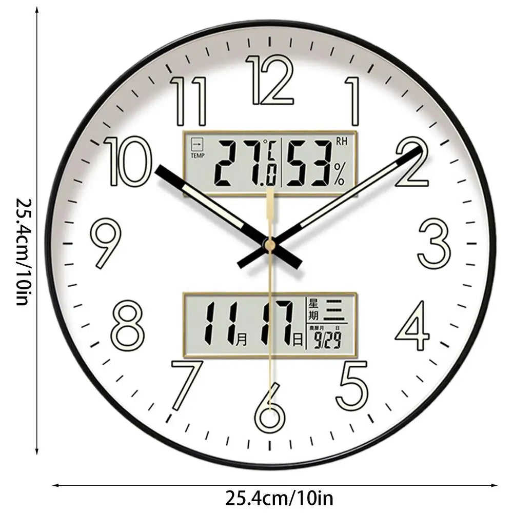 horloge murale moderne horaire température humidité calendrier numérique