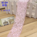 ruban dentelle élastique fleurs noir blanc bleu marine rouge classique 65mm large