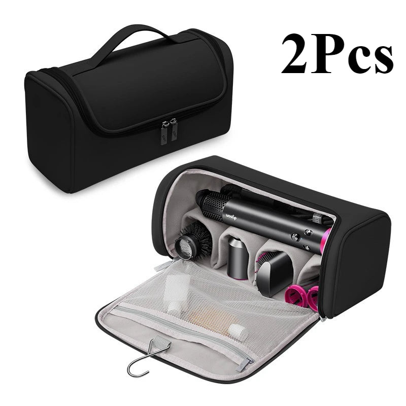 Sac rangement polyestère rose clair moderne accessoires coiffure réutilisable uni mat