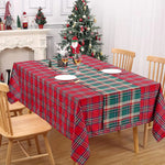 table cheminement carreaux écossais vert rouge blanc hiver noël classique polyester coton