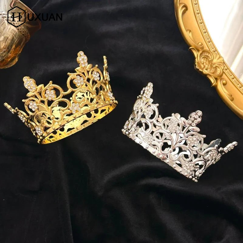décoration gâteau couronne or argent cristaux topper anniversaire mariage fête élégant baroque