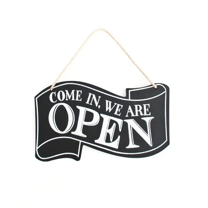 panneau ouverture fermeture lettrage come in we are open sorry we are closed cordelette