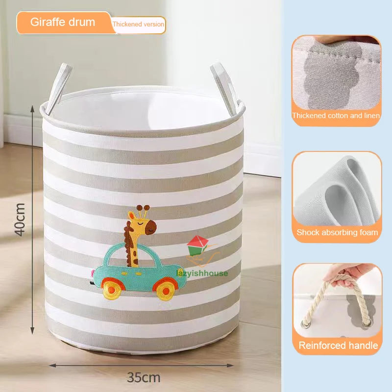 paniers rangement pliant tissu lin motif animaux moderne poignées corde rangement jouets chambre