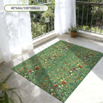 tapis moderne fleurs colorées vert clair extérieur salon antidérapant facile nettoyage