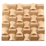 panneau décoratif bois cubes géométriques moderne marron clair foncé autocolant 3d