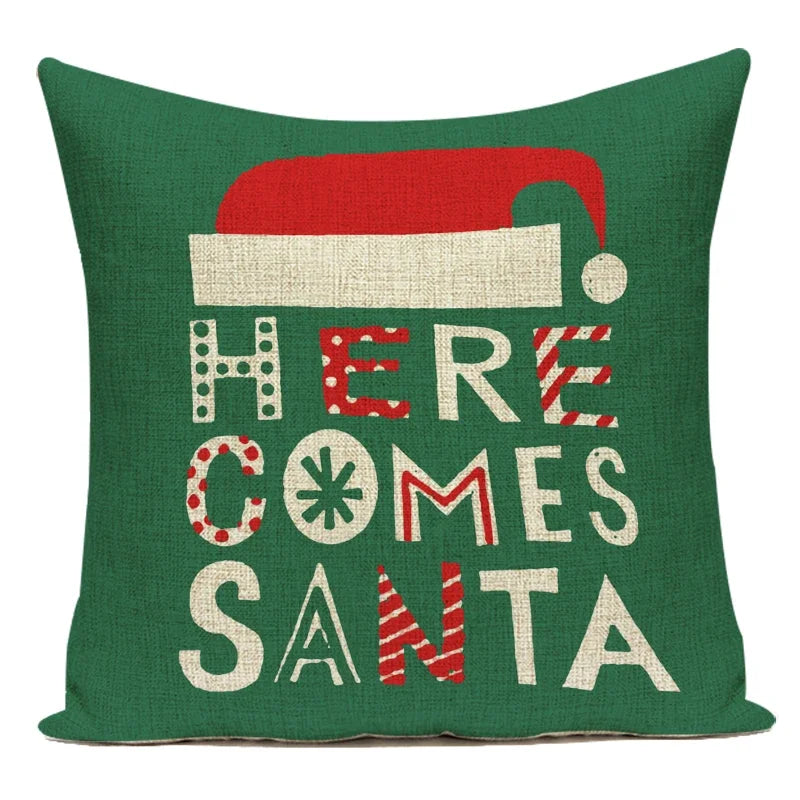 coussins noel motifs rennes neige sapins merry christmas festive decoration voiture maison