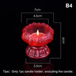 bougeoir verre artisanal forme fleur lotus porte bougie décoratif maison couleur vive opaque