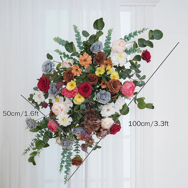arche fleurs artificielles romantique bouquet feuilles vertes anniversaire mariage deco exterieur