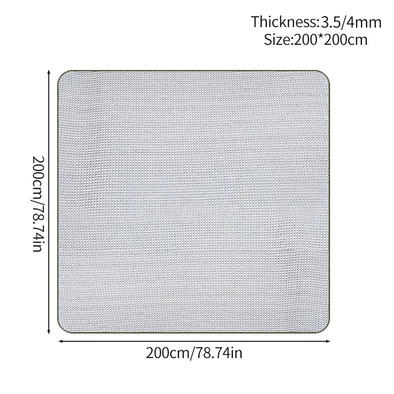 tapis sol camping texturé argenté bleu moderne isolation thermiqueextérieur