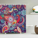 rideau douche boho multicolore fleurs mandalas geometrique opaque polyester respectueux environnement