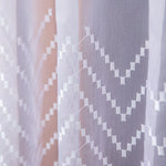 rideau blanc transparent géométrique salon moderne fenêtre largeur variable haute qualité polyester