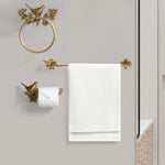 porte serviettes doré ornements floraux oiseaux classique fixations salle bain autocollant
