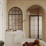 miroir mural panneau décoratif verre mat géométrique noir blanc classique moderne chambre coucherDecorationMurale